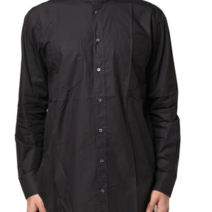 Dolce &amp; Gabbana Camisa casual de hombre con botones de algodón negro