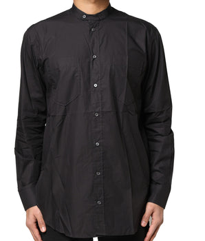 Dolce &amp; Gabbana Black Cotton Button Down Men Casual Shirt