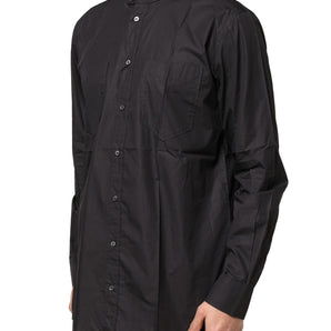 Dolce &amp; Gabbana Camisa casual de hombre con botones de algodón negro