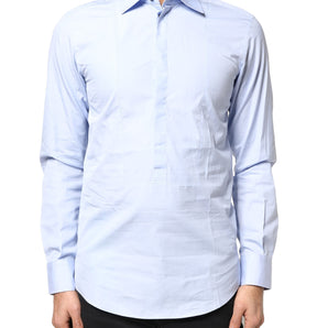 Camisa de vestir de manga larga de algodón azul claro de Dolce &amp; Gabbana