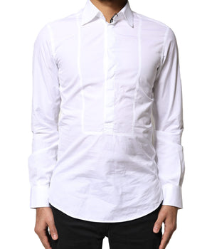 Dolce &amp; Gabbana White Cotton Long Sleeves Formal Dress Shirt