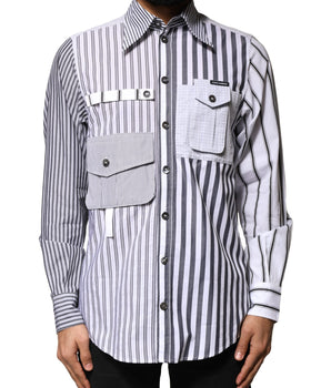 Dolce &amp; Gabbana Multicolor Striped Button Down Casual Shirt