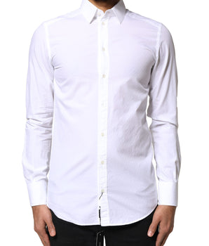 Dolce &amp; Gabbana White Cotton MARTINI Formal Men Dress Shirt