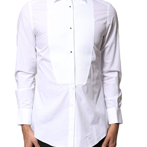 Camisa formal con pechera de popelina de algodón blanca de Dolce &amp; Gabbana