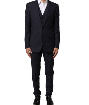 Dolce &amp; Gabbana Black Fantasy MARTINI 3 Piece Formal Suit