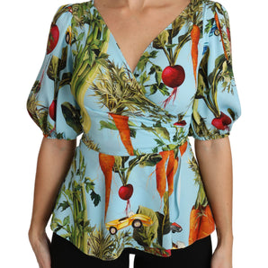 Dolce &amp; Gabbana Vegetable Print Silk Top Extravaganza