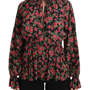 Dolce &amp; Gabbana Elegant Black Floral Silk Shirt