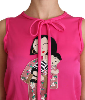 Dolce & Gabbana Elegant Pink Silk Family Tank Top Shirt Dolce & Gabbana 