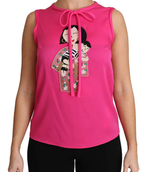 Dolce & Gabbana Elegant Pink Silk Family Tank Top Shirt Dolce & Gabbana 