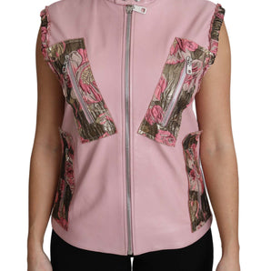 Dolce &amp; Gabbana Stunning Pink Sleeveless Leather Vest