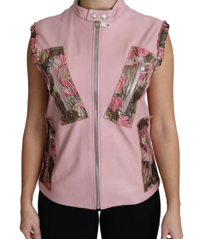 Dolce & Gabbana Stunning Pink Sleeveless Leather Vest Dolce & Gabbana 