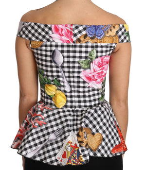 Dolce & Gabbana Chic Checkered Corset Top Blouse Dolce & Gabbana 