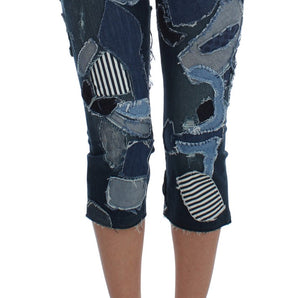 Dolce &amp; Gabbana Chic pantalones cortos vaqueros con patchwork azul