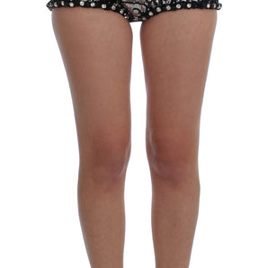 Dolce & Gabbana Sequined High Waist Designer Mini Shorts