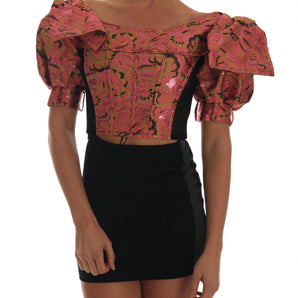 Dolce & Gabbana Ethereal Puff Sleeve Cropped Top