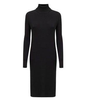 Bottega Veneta Black Wool Long Dress