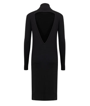 Bottega Veneta Black Wool Long Dress