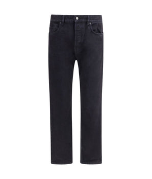 Saint Laurent Black Cotton Straight-Leg Jeans