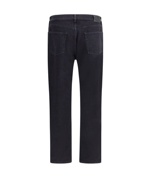 Saint Laurent Black Cotton Straight-Leg Jeans