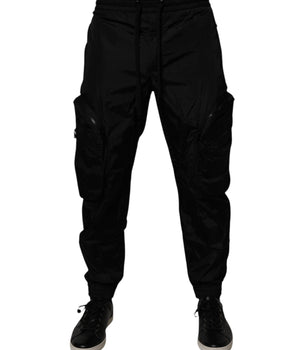 Dolce &amp; Gabbana Black Nylon Cargo Jogger Men Sweatpants Pants