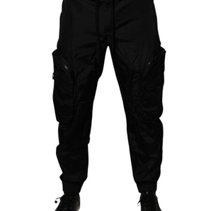 Dolce &amp; Gabbana Pantalones deportivos cargo jogger de nailon negro para hombre Pantalones