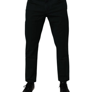 Vaqueros ajustados y holgados de algodón verde oscuro de Dolce &amp; Gabbana para hombre