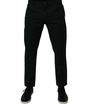 Dolce &amp; Gabbana Dark Green Cotton Loose Men Denim Jeans