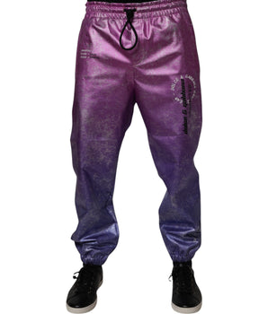 Dolce &amp; Gabbana Pink Purple Two Tone Jogger Sweatpants Pants