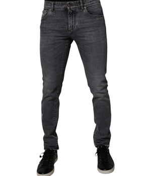 Dolce &amp; Gabbana Dark Gray Cotton Stretch Skinny Denim Jeans