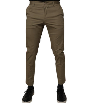 Dolce &amp; Gabbana Dark Khaki Cotton Tapered Pants