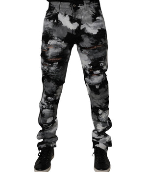 Dolce &amp; Gabbana Multicolor Camouflage Tattered Skinny Denim Jeans