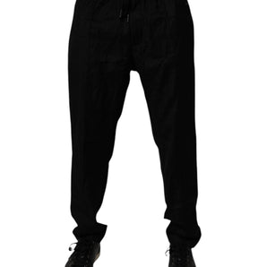 Pantalones deportivos negros de lana Dolce &amp; Gabbana