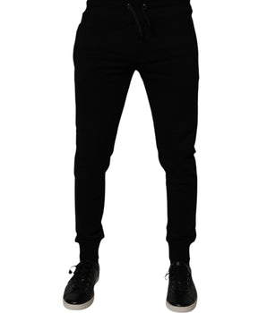Dolce &amp; Gabbana Black Cotton Jogger Sweatpants Pants
