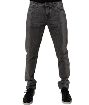 Dolce &amp; Gabbana Two Tone Gray Cotton Denim Jeans