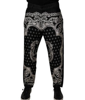 Dolce &amp; Gabbana Black Bandana Cotton Skinny Denim Jeans