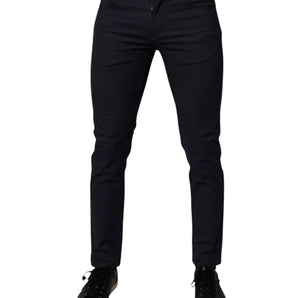 Dolce &amp; Gabbana Vaqueros pitillo elásticos de algodón azul oscuro