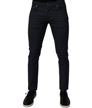 Dolce &amp; Gabbana Dark Blue Cotton Stretch Skinny Denim Jeans
