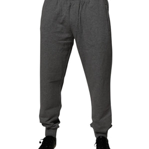 Pantalones deportivos Dolce &amp; Gabbana de algodón con logotipo gris para hombre