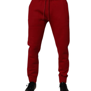 Pantalones deportivos Dolce &amp; Gabbana de algodón con el logotipo DG rojo para hombre