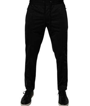 Dolce &amp; Gabbana Black Polyester Men's Jogger Sweatpants