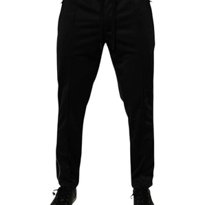 Dolce & Gabbana Black Polyester Men Jogger Sweatpants Pants