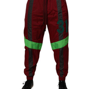 Pantalones deportivos Dolce &amp; Gabbana de nailon color granate para hombre