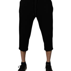 Pantalones deportivos negros de mezcla de algodón de Dolce &amp; Gabbana