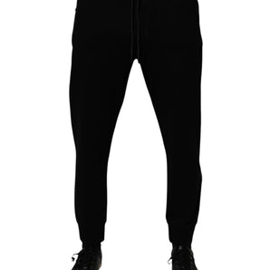 Pantalones deportivos Dolce &amp; Gabbana de mezcla de algodón negro para hombre