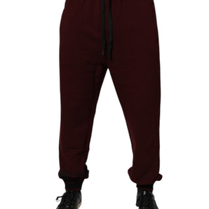 Pantalones deportivos Dolce &amp; Gabbana Bordeaux Cotton Jogger para hombre