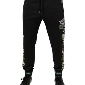 Pantalones deportivos Dolce &amp; Gabbana con estampado floral negro King para hombre