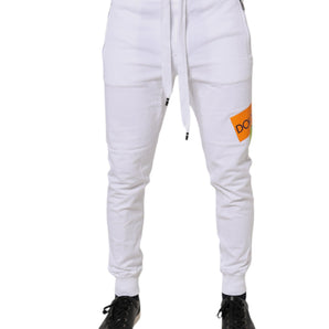 Pantalones deportivos de algodón con cinta del logotipo en blanco de Dolce &amp; Gabbana