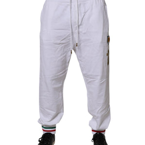 Pantalones deportivos Dolce &amp; Gabbana de algodón blanco italiano