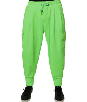 Dolce &amp; Gabbana Neon Green Cargo Jogger Men Sweatpants Pants