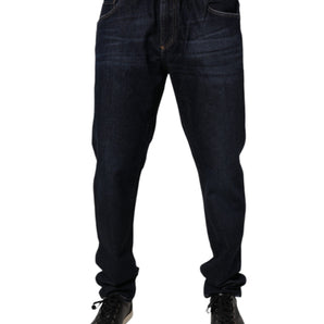 Dolce &amp; Gabbana Vaqueros pitillo elásticos de algodón azul oscuro